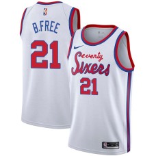 Philadelphia 76ers #21 World B.Free Jersey -White Classic