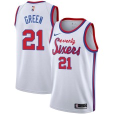 Philadelphia 76ers #21 Kenny Green Jersey -White Classic