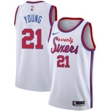 Philadelphia 76ers #21 Thaddeus Young Jersey -White Classic