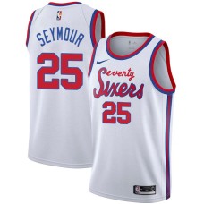 Philadelphia 76ers #25 Paul Seymour Jersey -White Classic