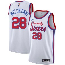 Philadelphia 76ers #28 Bill Melchionni Jersey -White Classic