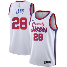 Philadelphia 76ers #28 Andrew Lang Jersey -White Classic