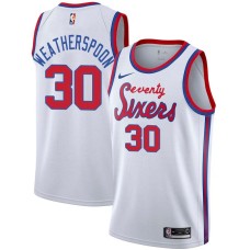 Philadelphia 76ers #30 Clarence Weatherspoon Jersey -White Classic