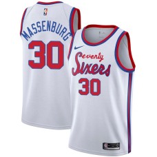 Philadelphia 76ers #30 Tony Massenburg Jersey -White Classic