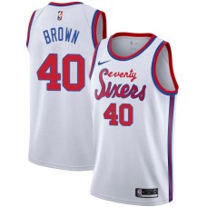 Philadelphia 76ers #40 Mike Brown Jersey -White Classic