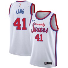 Philadelphia 76ers #41 Antonio Lang Jersey -White Classic