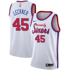 Philadelphia 76ers #45 Eric Leckner Jersey -White Classic