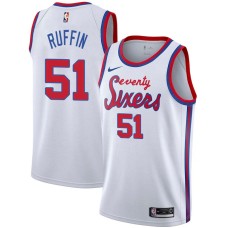 Philadelphia 76ers #51 Michael Ruffin Jersey -White Classic