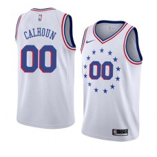 Philadelphia 76ers #00 Bill Calhoun Jersey -White Earned