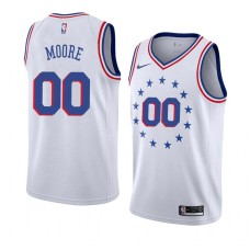 Philadelphia 76ers #00 Jackie Moore Jersey -White Earned