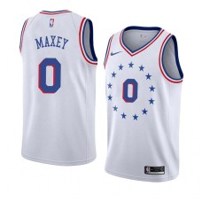 Philadelphia 76ers #0 Tyrese Maxey Jersey -White Earned