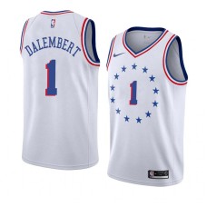 Philadelphia 76ers #1 Samuel Dalembert Jersey -White Earned