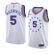 Philadelphia 76ers #5 Johnny Macknowski Jersey -White Earned