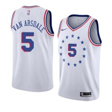 Philadelphia 76ers #5 Tom Van Arsdale Jersey -White Earned