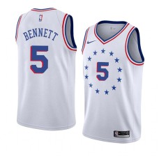 Philadelphia 76ers #5 Elmer Bennett Jersey -White Earned