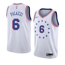 Philadelphia 76ers #6 Togo Palazzi Jersey -White Earned