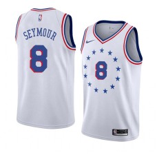 Philadelphia 76ers #8 Paul Seymour Jersey -White Earned