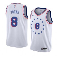 Philadelphia 76ers #8 Michael Young Jersey -White Earned