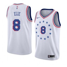 Philadelphia 76ers #8 Mario Elie Jersey -White Earned