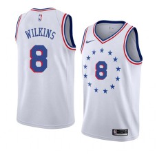 Philadelphia 76ers #8 Damien Wilkins Jersey -White Earned