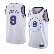 Philadelphia 76ers #8 Tyler Johnson Jersey -White Earned