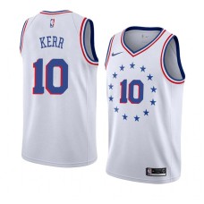 Philadelphia 76ers #10 Red Kerr Jersey -White Earned