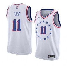 Philadelphia 76ers #11 Malcolm Lee Jersey -White Earned