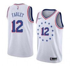 Philadelphia 76ers #12 Dick Farley Jersey -White Earned