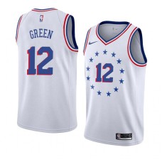 Philadelphia 76ers #12 Johnny Green Jersey -White Earned