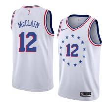 Philadelphia 76ers #12 Ted McClain Jersey -White Earned