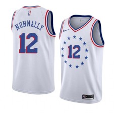 Philadelphia 76ers #12 James Nunnally Jersey -White Earned