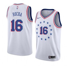 Philadelphia 76ers #16 Red Rocha Jersey -White Earned