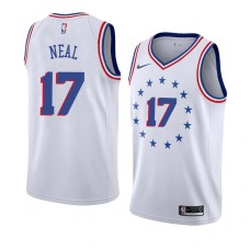 Philadelphia 76ers #17 Jim Neal Jersey -White Earned