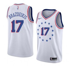 Philadelphia 76ers #17 Ignas Brazdeikis Jersey -White Earned