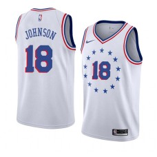 Philadelphia 76ers #18 Ollie Johnson Jersey -White Earned