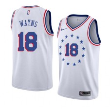 Philadelphia 76ers #18 Maalik Wayns Jersey -White Earned