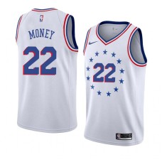 Philadelphia 76ers #22 Eric Money Jersey -White Earned