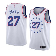 Philadelphia 76ers #27 Larry Drew II Jersey -White Earned