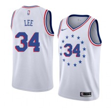 Philadelphia 76ers #34 Clyde Lee Jersey -White Earned