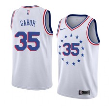 Philadelphia 76ers #35 Bill Gabor Jersey -White Earned