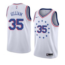 Philadelphia 76ers #35 Armen Gilliam Jersey -White Earned