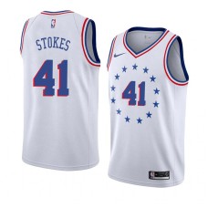 Philadelphia 76ers #41 Greg Stokes Jersey -White Earned