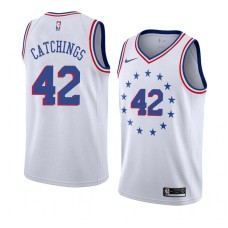 Philadelphia 76ers #42 Harvey Catchings Jersey -White Earned