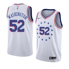 Philadelphia 76ers #52 Wilson Washington Jersey -White Earned