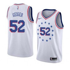 Philadelphia 76ers #52 Matt Geiger Jersey -White Earned