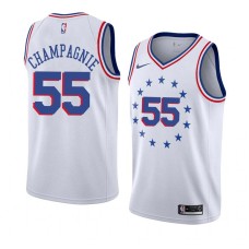 Philadelphia 76ers #55 Julian Champagnie Jersey -White Earned