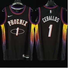 Phoenix Suns #1 Cedric Ceballos Jersey -2022 Black City