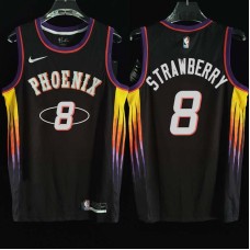 Phoenix Suns #8 DJ Strawberry Jersey -2022 Black City