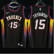 Phoenix Suns #15 Cezary Trybanski Jersey -2022 Black City