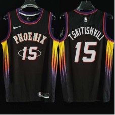 Phoenix Suns #15 Nikoloz Tskitishvili Jersey -2022 Black City